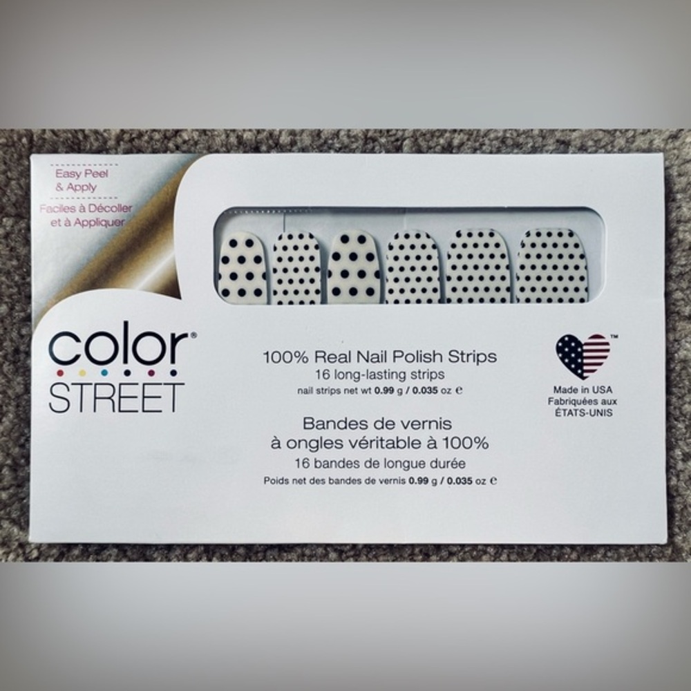 Unopened Color Street nail strips, clear overlay, Polka Dot-Com